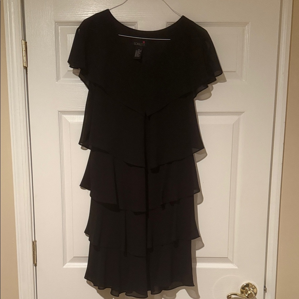 Scarlett Elegant Black Tiered Mini Dress